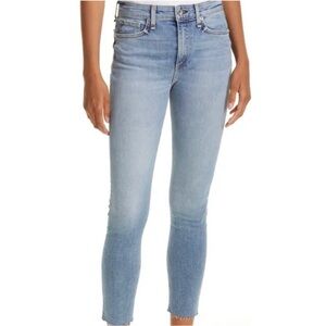 Rag and Bone Straight Leg Frayed Hem Jeans